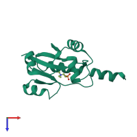 PDB entry 4zcr coloured by chain, top view.