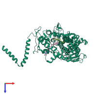 PDB entry 4zdy coloured by chain, top view.