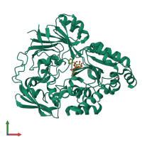 PDB entry 4zed coloured by chain, front view.