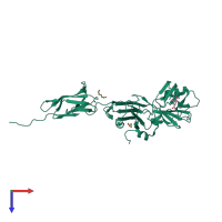 PDB entry 4zfq coloured by chain, top view.