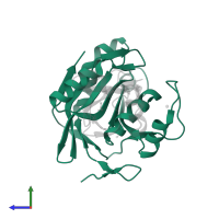 AMSH-like protease sst2 in PDB entry 4zfr, assembly 1, side view.