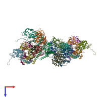 PDB entry 4zgd coloured by chain, top view.