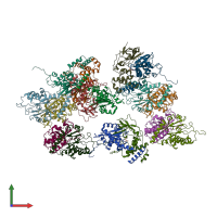 PDB entry 4zge coloured by chain, front view.