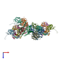 PDB entry 4zge coloured by chain, top view.
