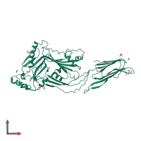 PDB entry 4zgh coloured by chain, front view.