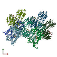 PDB entry 4zgs coloured by chain, front view.