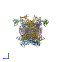 PDB entry 4zh4 coloured by chain, side view.