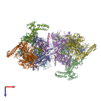 PDB entry 4zh4 coloured by chain, top view.