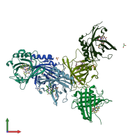 PDB 4zhf coloured by chain and viewed from the front.