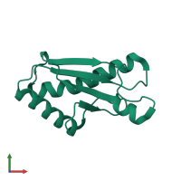 PDB entry 4zhw coloured by chain, front view.