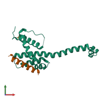 PDB entry 4zie coloured by chain, front view.
