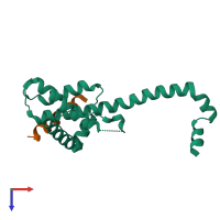 PDB entry 4zig coloured by chain, top view.