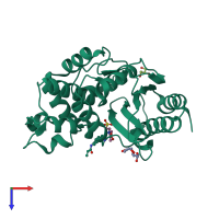 PDB entry 4zj1 coloured by chain, top view.