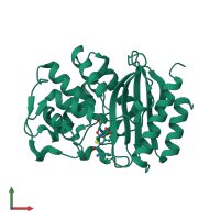 PDB entry 4zj2 coloured by chain, front view.