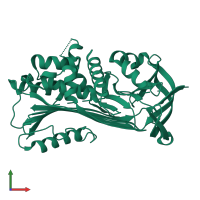 PDB entry 4zk3 coloured by chain, front view.