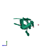 PDB entry 4zkk coloured by chain, side view.
