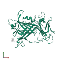 Putative uncharacterized protein in PDB entry 4zkq, assembly 1, front view.