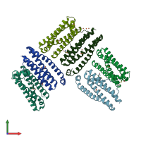 PDB entry 4zl5 coloured by chain, front view.