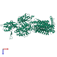 PDB entry 4zlj coloured by chain, top view.