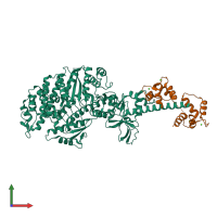 PDB entry 4zlk coloured by chain, front view.