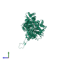 PDB entry 4zln coloured by chain, side view.