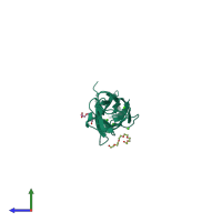 PDB entry 4zml coloured by chain, side view.