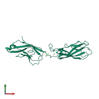 PDB entry 4zmp coloured by chain, front view.