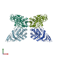 PDB entry 4zn2 coloured by chain, front view.