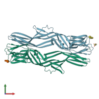 PDB entry 4zno coloured by chain, front view.