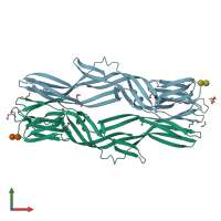 PDB entry 4znq coloured by chain, front view.