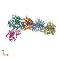 PDB entry 4zol coloured by chain, front view.