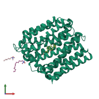 PDB entry 4zp0 coloured by chain, front view.