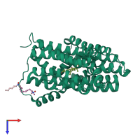 PDB entry 4zp0 coloured by chain, top view.