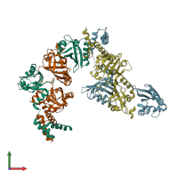 PDB entry 4zp4 coloured by chain, front view.