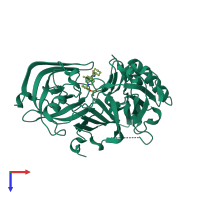 PDB entry 4zpe coloured by chain, top view.