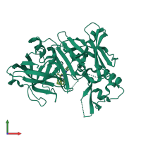 PDB entry 4zpg coloured by chain, front view.