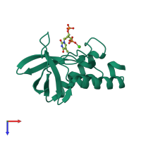 PDB entry 4zq3 coloured by chain, top view.