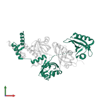 Aryl hydrocarbon receptor nuclear translocator in PDB entry 4zqd, assembly 1, front view.