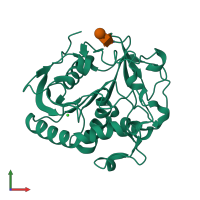 PDB entry 4zre coloured by chain, front view.