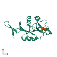 PDB entry 4zrw coloured by chain, front view.