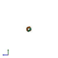 PDB entry 4zry coloured by chain, side view.