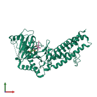 PDB entry 4zs2 coloured by chain, front view.