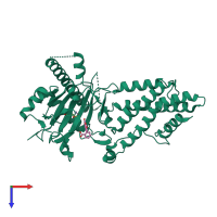 PDB entry 4zs2 coloured by chain, top view.