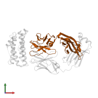 Llama Fab fragment 68F2 heavy chain in PDB entry 4zs7, assembly 1, front view.