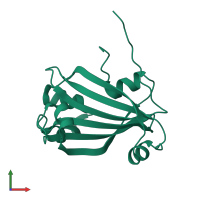 PDB entry 4zsb coloured by chain, front view.