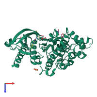PDB entry 4zsl coloured by chain, top view.