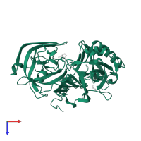 Beta-secretase 1 in PDB entry 4zsm, assembly 1, top view.