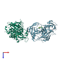 PDB entry 4zsp coloured by chain, top view.