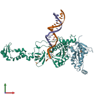 PDB entry 4ztj coloured by chain, front view.