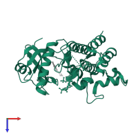 Interleukin-1 receptor-associated kinase 4 in PDB entry 4ztn, assembly 1, top view.